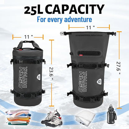 Waterproof Dry Bag - Motorcycle Luggage Tail Bag with Straps for Back Seat, Roll Top Lightweight Waterproof Backpack Sack for Travel, Swimming, Boating, Kayaking, Camping and Beach