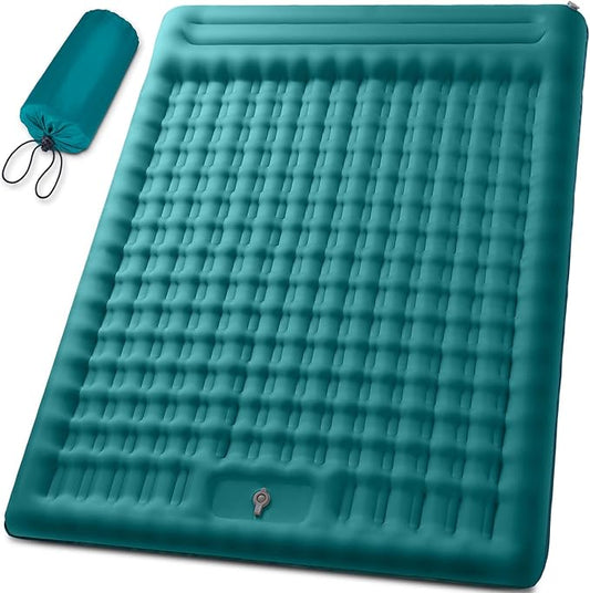 MEETPEAK Double Sleeping Pad for Camping, Extra-Thick 4.7" Inflatable Camping Mattress 2 Person with Pillow Built-in Foot Pump, Portable Camping Sleeping Mat for Backpacking, Hiking, Tent, Traveling