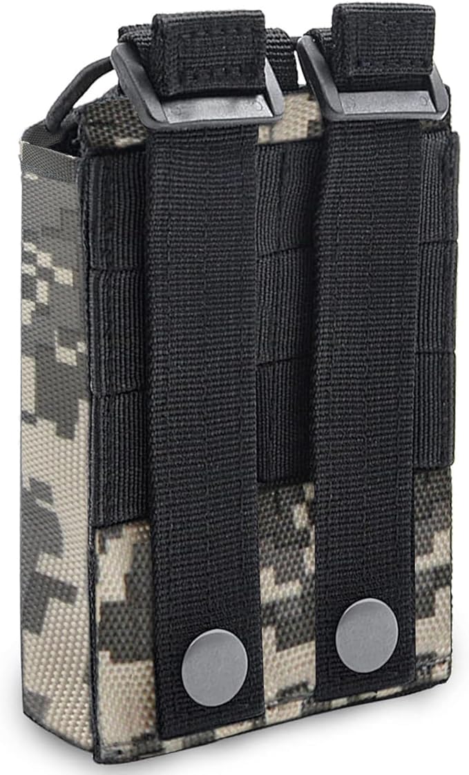 Molle Radio Pouch Holster Tactical Holder Duty Belt Accessories Military Heavy Bag for Two Ways Walkie Talkies Adjustable Storage with 1 Pack Patch