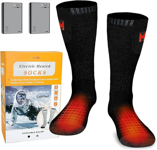 Heated Socks, Battery Heated Socks for Men Women, Electric Heated Socks for Hiking, Skiing, Camping