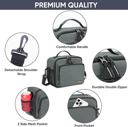 BALEINE Insulated Lunch Bag for Men Women, Leakproof Cooler Bag with Adjustable Shoulder Strap for Work Picnic, Lunch Box for Women Men (Small, Blue)