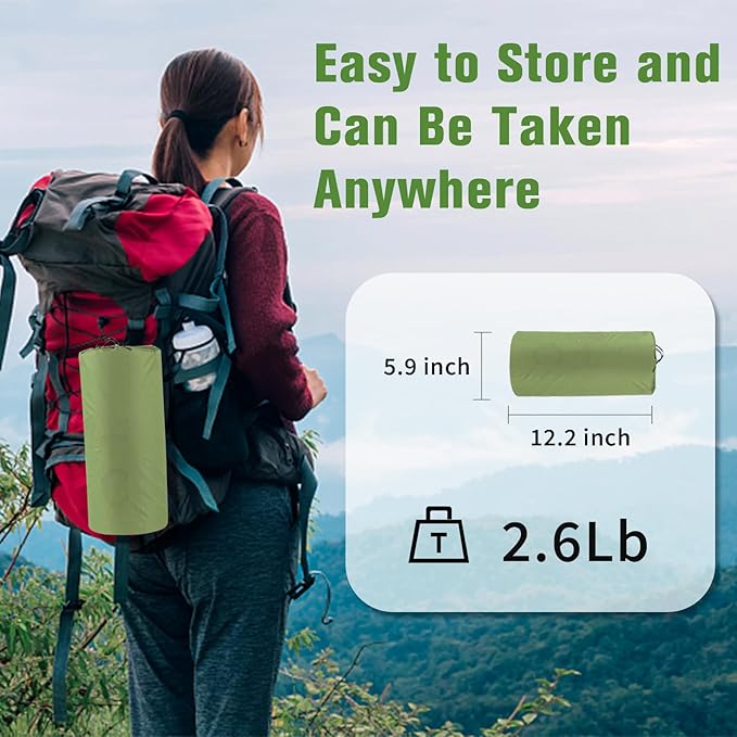 Sleeping Pad for Camping 4in Thick, Camping Air Mattress Pad Built-in Pump, Ultralight Camping Sleeping Pad Mat with Pillow, Inflatable Sleeping Pad Backpacking, Holds 440lbs, 40D+60D Nylon