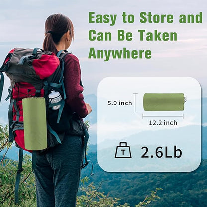 Sleeping Pad for Camping 4in Thick, Camping Air Mattress Pad Built-in Pump, Ultralight Camping Sleeping Pad Mat with Pillow, Inflatable Sleeping Pad Backpacking, Holds 440lbs, 40D+60D Nylon