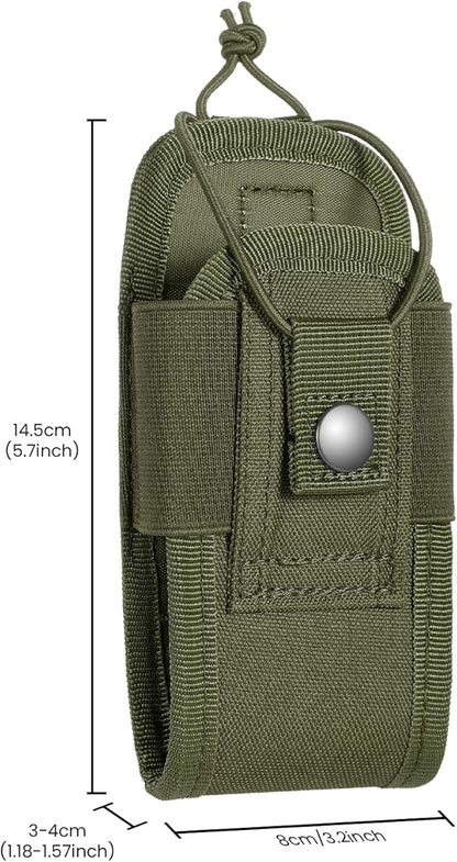 FRTKK Tactical Radio Holder Radio Holster Molle Radio Pouch Universal Radio Case Military Heavy Duty Radio Bag for Police Firefighter Two Ways Walkie Talkies Vest