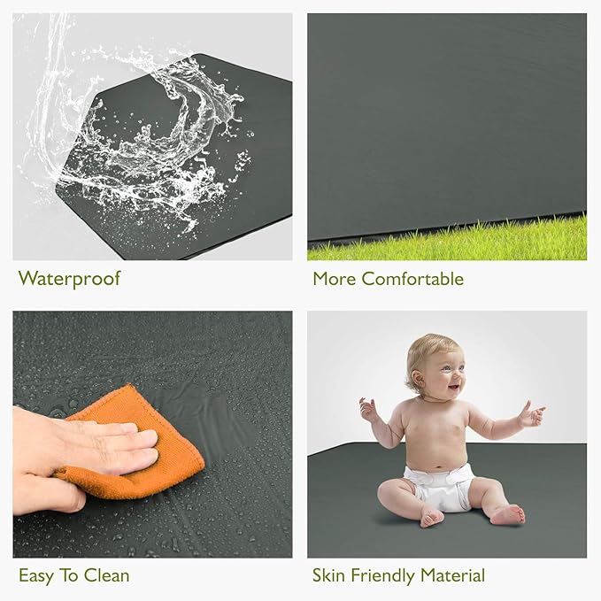 Playpen Mattress, Compatible with Regalo My Play Play Yard, Self Inflatable Comfortable with Carry Case - Dark Grey