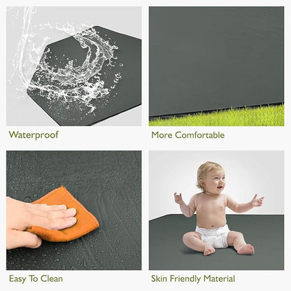 Playpen Mattress, Compatible with Regalo My Play Play Yard, Self Inflatable Comfortable with Carry Case - Dark Grey