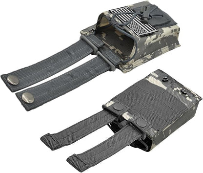 Molle Radio Pouch Holster Tactical Holder Duty Belt Accessories Military Heavy Bag for Two Ways Walkie Talkies Adjustable Storage with 1 Pack Patch