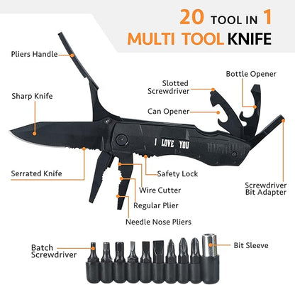 Birthday Gifts for Men Dad, Multitool Pliers Folding Pocket Knife,Christmas Gifts for Dad,Stocking Stuffers for Husband Boyfriend Him,Cool Gadgets Practical Gifts for Outdoor