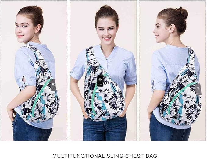 HUA ANGEL Crossbody Sling Bag for Men & Women Lightweight Waterproof Chest Shoulder Bag for Travel Hiking & Everyday Use