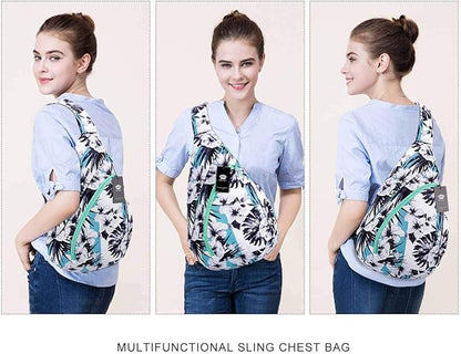 HUA ANGEL Crossbody Sling Bag for Men & Women Lightweight Waterproof Chest Shoulder Bag for Travel Hiking & Everyday Use