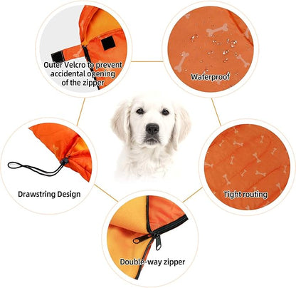 KUDES Dog Sleeping Bag Waterproof Warm Packable Dog Bed with Storage Bag for Indoor Outdoor Travel Camping Hiking Backpacking (43''Lx27''W)