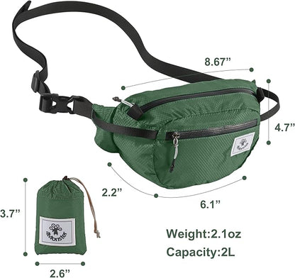 4Monster Hiking Waist Packs Portable,Water Resistant Fanny Bag with Adjustable Strap,Lightweight Crossbody Chest Bag Slim Bag