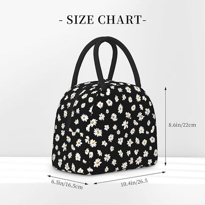 Daisy Lunch Bag Lunch Box for Women Men Boys Girls, Reusable Insulated Lunch Tote Bag, Leakproof Thermal Cooler Sack Food Handbags High Capacity for Work School Picnic Camping Gifts