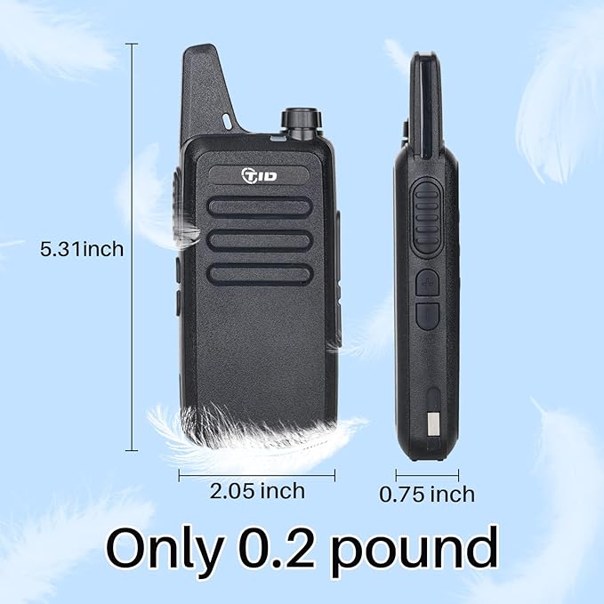2 Pack Tid Radio TD-M8s Rechargeable Walkie Talkies for Adults Long Range