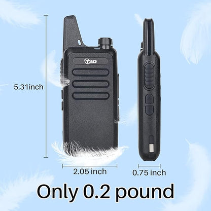 2 Pack Tid Radio TD-M8s Rechargeable Walkie Talkies for Adults Long Range