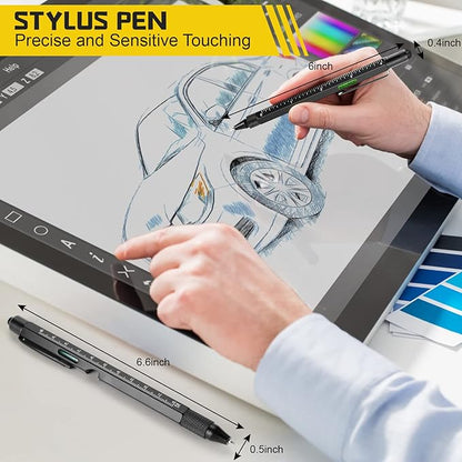 Father's Day Gifts from Daughter Son Wife, 9 in 1 Multitool Pen, Gifts for Men Who Have Everything, Unique Gifts for Dad from Daughter Son, Dad Gifts for Him, Husband, Grandpa, Boyfriend - All Black