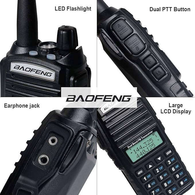 BaoFeng Radio BaoFeng UV-82 High Power Ham Radio Handheld Dual Band Portable Two Way Radio Walkie Talkies with Dual PTT Earpiece