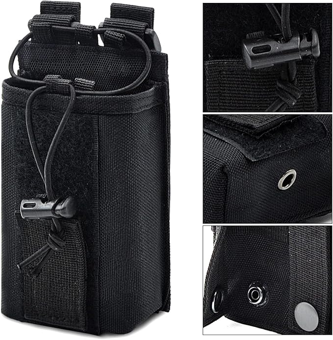 Molle Radio Pouch Holster Tactical Holder Duty Belt Accessories Military Heavy Bag for Two Ways Walkie Talkies Adjustable Storage with 1 Pack Patch
