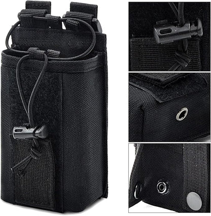 Molle Radio Pouch Holster Tactical Holder Duty Belt Accessories Military Heavy Bag for Two Ways Walkie Talkies Adjustable Storage with 1 Pack Patch