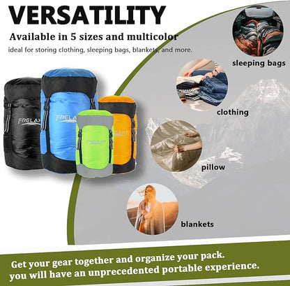 Frelaxy Compression Sack, 40% More Storage! 11L/18L/30L/45L/52L Compression Stuff Sack, Water-Resistant & Ultralight Sleeping Bag Stuff Sack - Space Saving Gear for Camping, Hiking