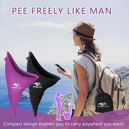 Female Urination Device Women Pee Funnel Reusable Silicone Urine Cup Female Urinal Post Surgery Pee Standing Up Perfect for Camping Hiking Travel Road Trip Accessories-Plus Size