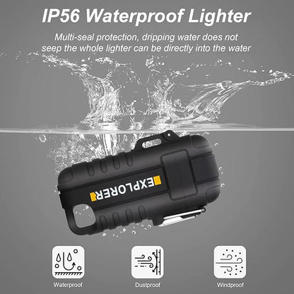 360 Flex Electric Lighter - USB Rechargeable Arc Lighter with Windproof Plasma Flame, Flexible Neck Grill Lighter, Waterproof Candle Lighter for Aromatherapy Camping BBQ -Survival Tactical Gear