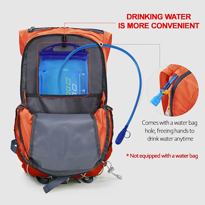 Seektop 20L Waterproof Hiking Backpack - Lightweight Daypack with 8 Pockets & Wet-Dry Compartment for Outdoor Adventures