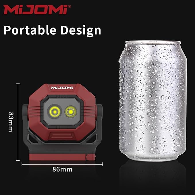 W30 Led Work Light Rechargeable Magnetic Worklight with 360 Degrees Rotate Base, Hook, Waterproof Flashlight for Car Repair Camping Job Site Lighting
