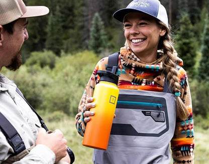 IRON °FLASK Camping & Hiking Hydration Flask, Wide Mouth, 3 Straw Lids, Stainless Steel Outdoor Water Bottle, Double Walled, Insulated Thermos, Metal Canteen - Sage, 40 Oz