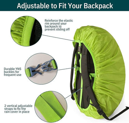 Unigear Backpack Rain Cover Waterproof Rating 5000mm, Ultraportable and Durable with 2 Anti-Slip Buckle Strap, Integrated Carry Pouch Design