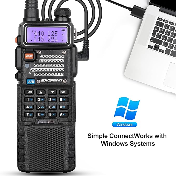 BAOFENG UV-5R Ham Radio 8W Dual Band 144-148＆420-450Mhz，3800mAh Rechargeable Handheld Two Way Radio with MIC (2Pack)