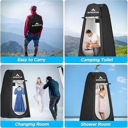 Pankay Camping Toilet with Pop up Privacy Tent, X Large Portable Toilet Potty for Adults, Outdoor Camping Shower Tents Changing Room, Instant Pop Up, Washable Foldable Camp Toilet Kit with Carry Bag