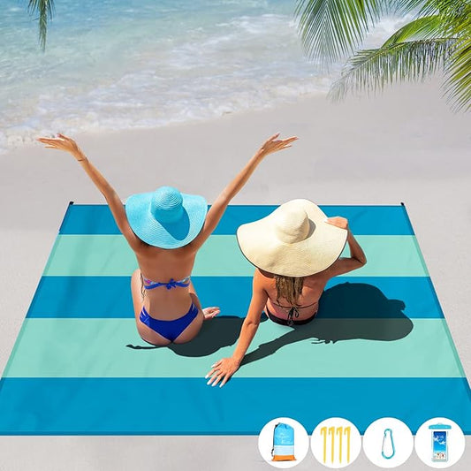 Beach Blanket Oversized Extra Large 78" X 81"Waterproof Sandproof Beach Blanket 1-7 Adults Lightweight Durable for Travel Camping Hiking Picnic (78" X 81", Color5)