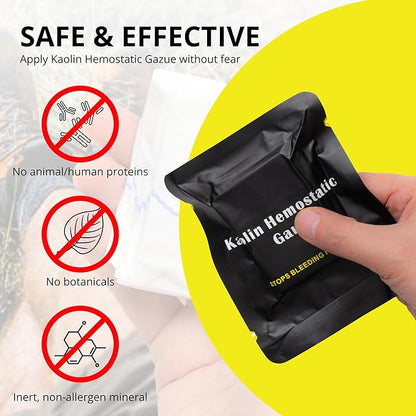 First Aid Advanced Quick Clotting Combat Gauze - Flexible Hemostatic Gauze - to Stop The Bleed kit Faster with Quick Clotting - Survival Kit Supplies - 3" x 12.5' - Pack of 2