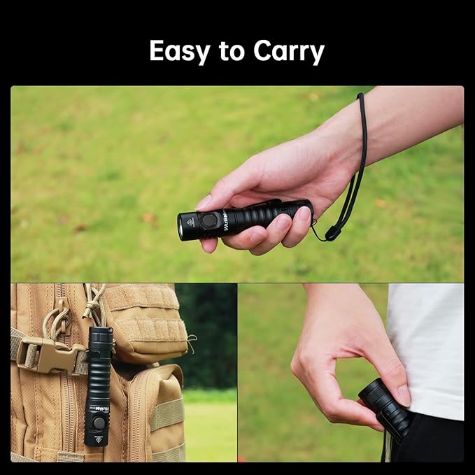 Wurkkos FC11C Led Flashlight Rechargeable High Lumen 1200, Small Powerful Flashlight USB C, Super Bright EDC Flashlight IP67 Waterproof, 155Meters Beam Distance, 90 High CRI Flashlight(5000K)