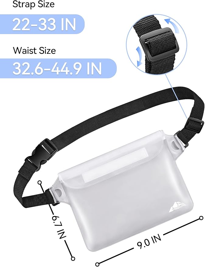 HEETA Waterproof Pouch, Screen Touch Sensitive Waterproof Bag Black & White Bundled with 5-Pack Clear Waterproof Dry Bag