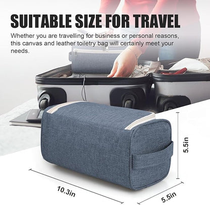 Pantheon Men's Toiletry Bag - Travel Toiletry Bag Wash Bag Hanging Dopp Kit Shaving Kit for Bathroom Shower - Mens Travel Bag Hanging Toiletry Organizer Toiletry Kit for Traveling (Blue)