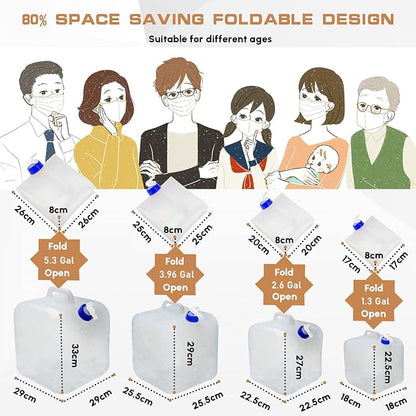 2 Pcs Water Bag Water Container 3.96 Gallon, BPA Free Foldable Water Storage Cube for Hiking, Camping, Driking, Outdoors,indoors,Emergency