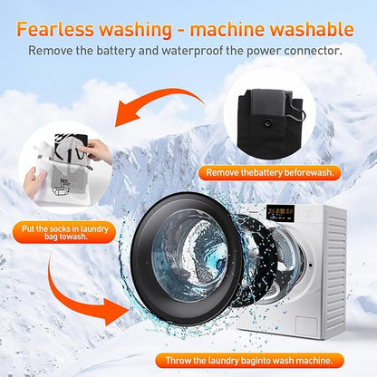 Heated Socks for Men Women,5000mAh Rechargeable Electric Heated Socks,Washable Unisex Winter Thermal Socks,Feet Warmers for Skiing Camping Hiking Hunting Outdoor