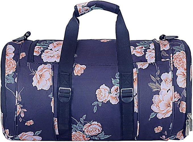 MOSISO Sports Duffel Peony Gym Bag with Shoe Compartment for Men/Women Dance Travel Weekender
