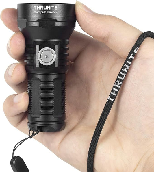ThruNite Catapult Mini V2 LED Searchlight, 515 Meters Long Throw, High 1108 Lumens Rechargeable Flashlight for Law Enforcement, Search and Rescue, Emergency Signaling, EDC Use, Cool White