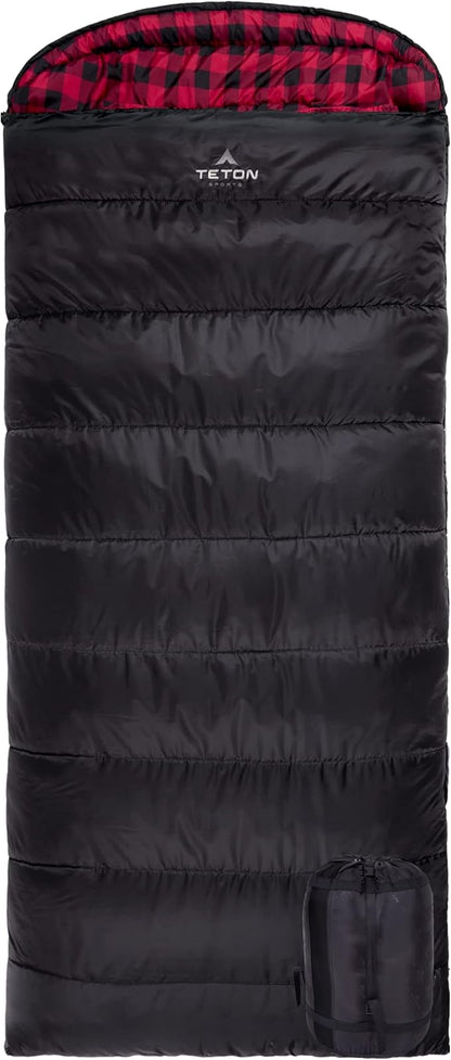 Teton Celsius XXL Sleeping Bag, Cold Weather Sleeping Bags for Adults and Kids, Camping Made Easy and Warm. Compression Sack Included, 35F, 25F, 0F, 20F Degree