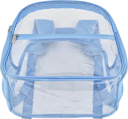 Oraben Clear Backpack for Stadium Events Clear Stadium Backpack 12x6x12 Bag (Enhanced Strap, Sky Blue)