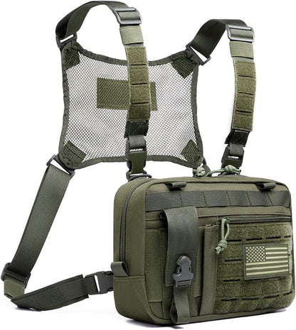 Molle Admin Pouch with Laser Cutting Loop,Car EDC EMT Molle Pouches, Large Capacity Tactical Pouch, EDC Pouch Organizer Include US Flag