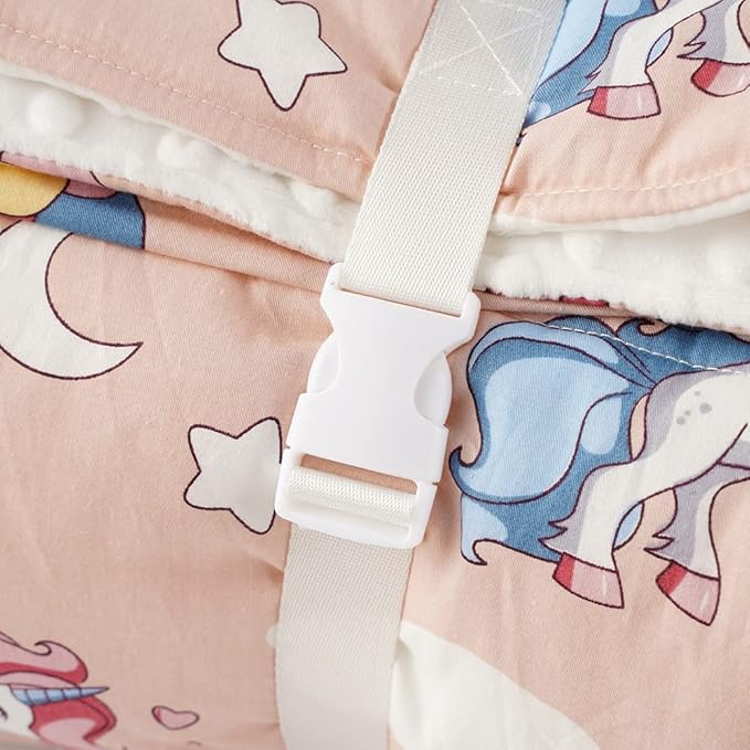 Bunnikins & Clover Toddler Nap Mat with Removable Pillow, Nap Mats for Preschool, Easy Clean Toddler Nap Pad for Kindergarten, Kids Sleeping Bag for Travel Camping