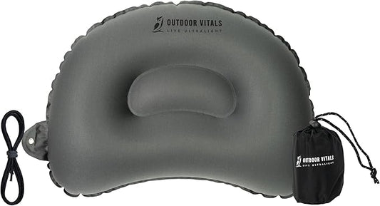 2 oz Ultralight Backpacking Pillow- Compact, Adjustable, Soft, Nonslip, Inflatable Camping Pillow Regular