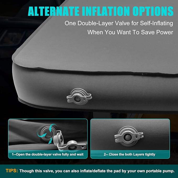 Camping Air Mattress for Tesla Model Y with Built-in Electric Air Pump, 3.93“ Extra Thick Foam Self Inflating Sleeping Pad for Camping, Fast Inflate & Deflate, 9.5 R-Value Car Camping Pads Bed