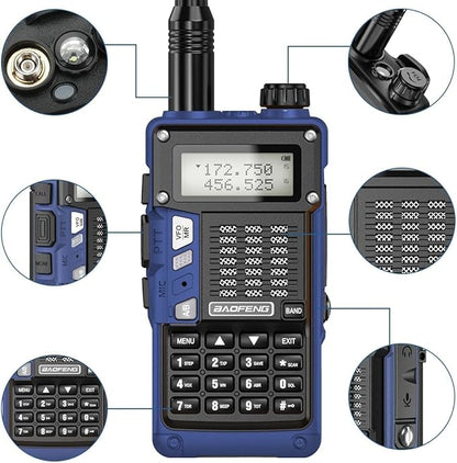 Baofeng Radio UV-S9 Pro Ham Radio Handheld Upgrade of UV-5R Dual Band 8W High Power Portable Two Way Radio with Battery and USB Charger Cable Walkie Talkies(Blue)