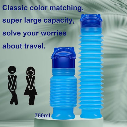 Scalable Emergency Urinal, 750ml Portable Toilet for Car, Portable Mini Outdoor Camping Travel Shrinkable Personal Mobile Toilet Potty Pee Bottle for Kids Adult