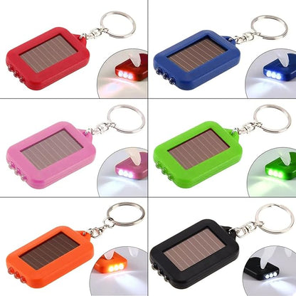 10 Pack Solar Mini Keychain Light Pocket Tiny LED Flashlight Rechargeable, Bright Small Flashlights Torch for EDC, Emergency, Power Outage,Camping, Party Favors (Black)